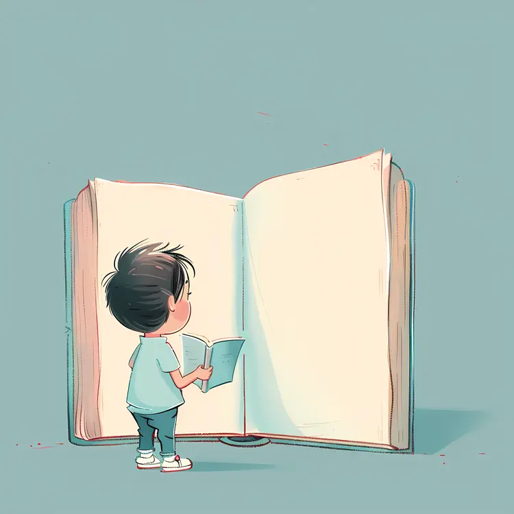 Child Reading a Big Book