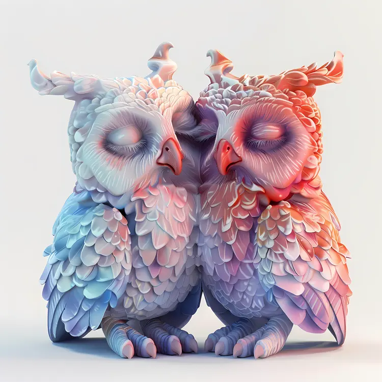 Colorful Owls Illustration