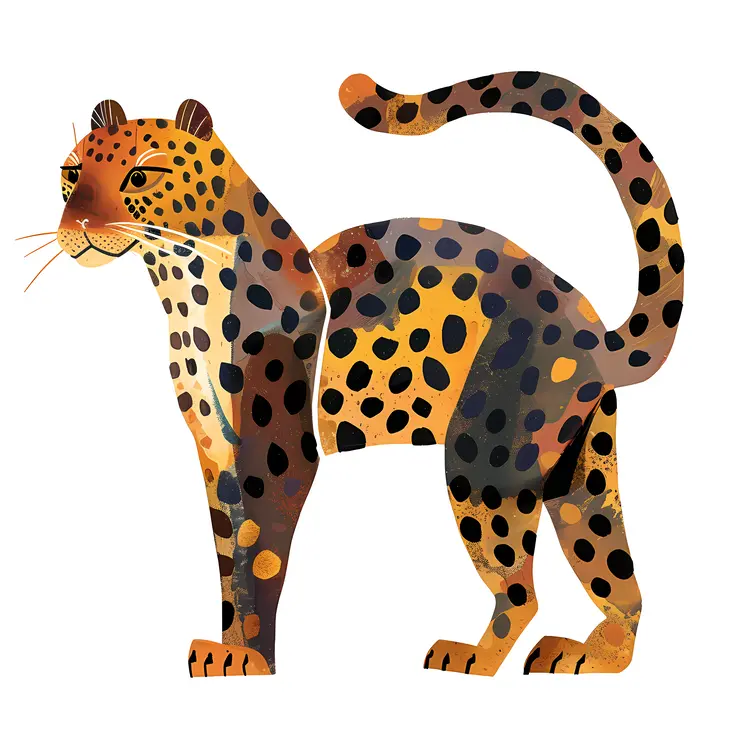 Colorful Leopard Illustration