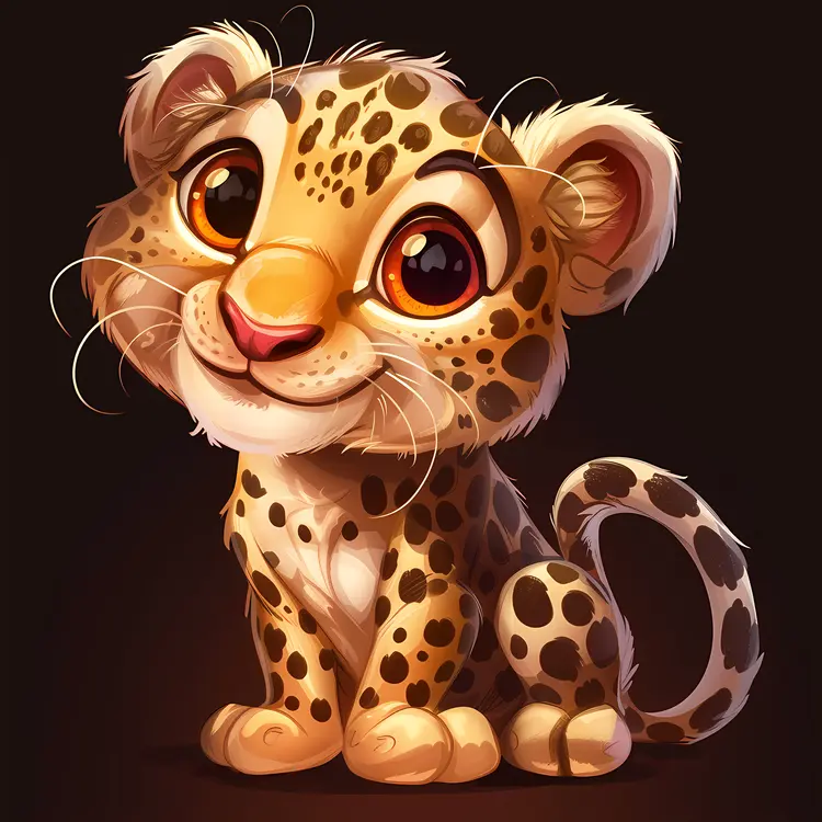 Cute Leopard Cub with Big Eyes