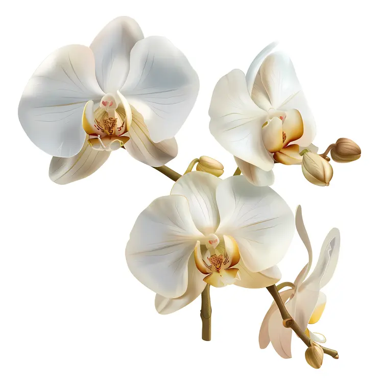 Elegant White Orchids in Bloom