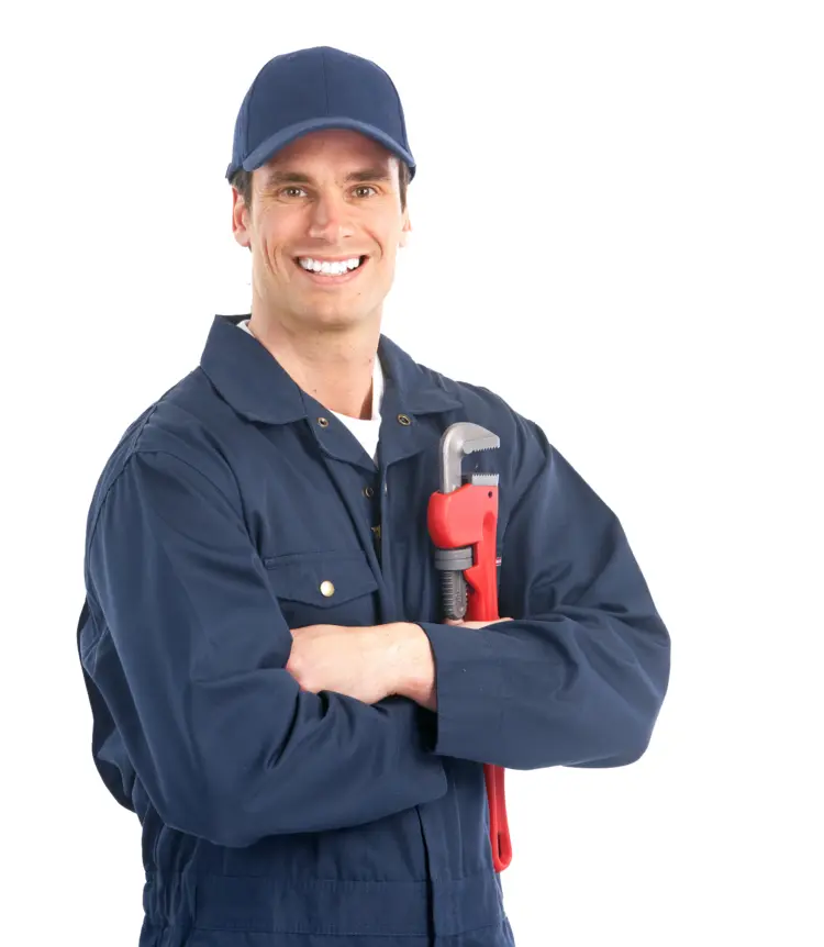 Plumber with Wrench in Uniform