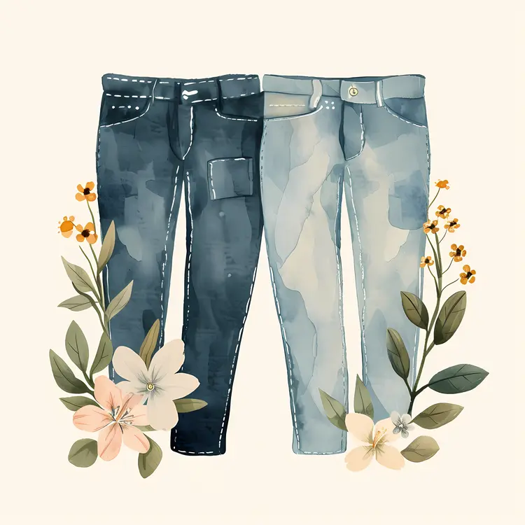 Chic Jeans with Floral Patterns
