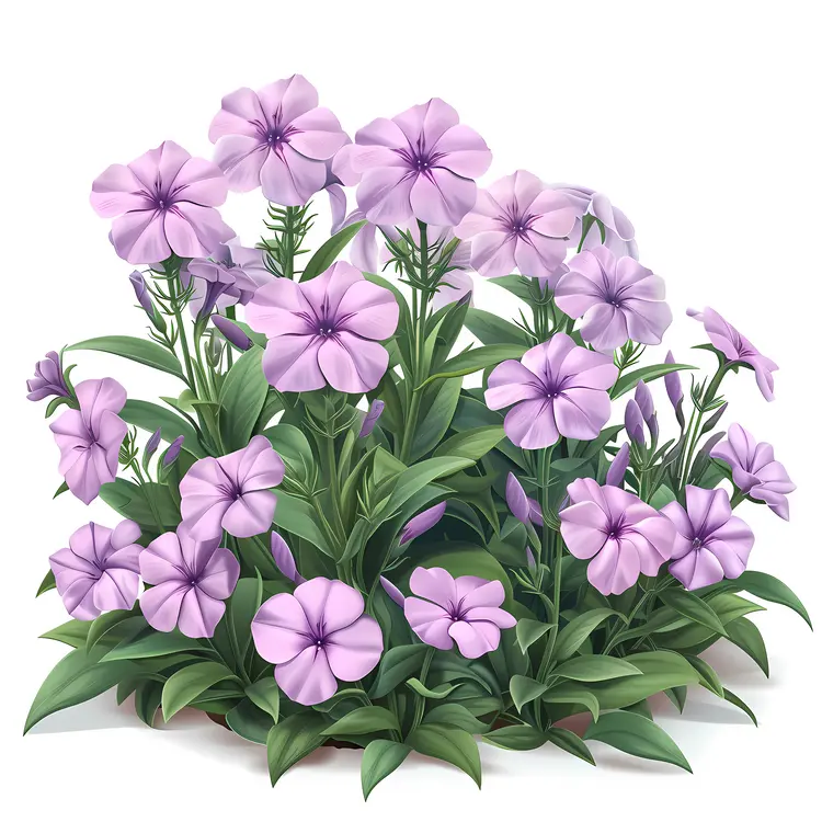Lavender Flowers with Green Leaves