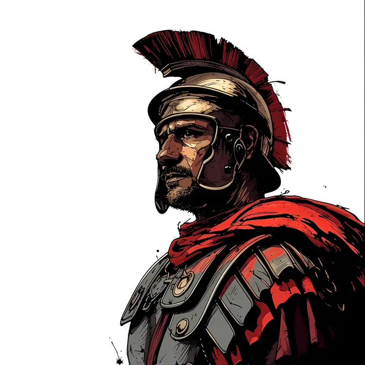 Illustrated Roman Soldier in Armor