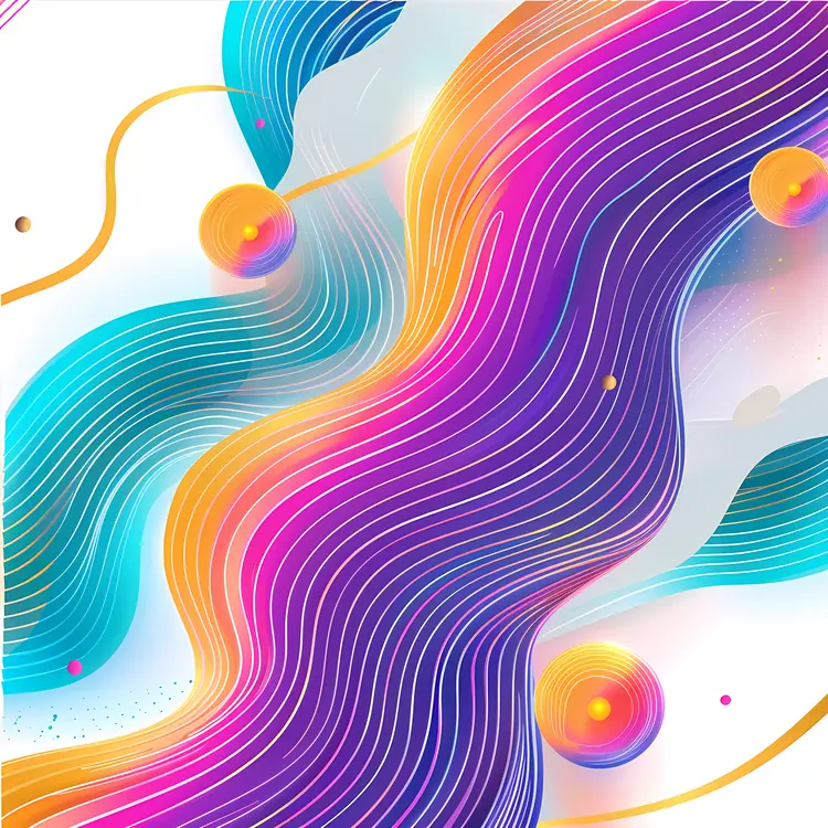 Colorful Abstract Waves in Fluid Design