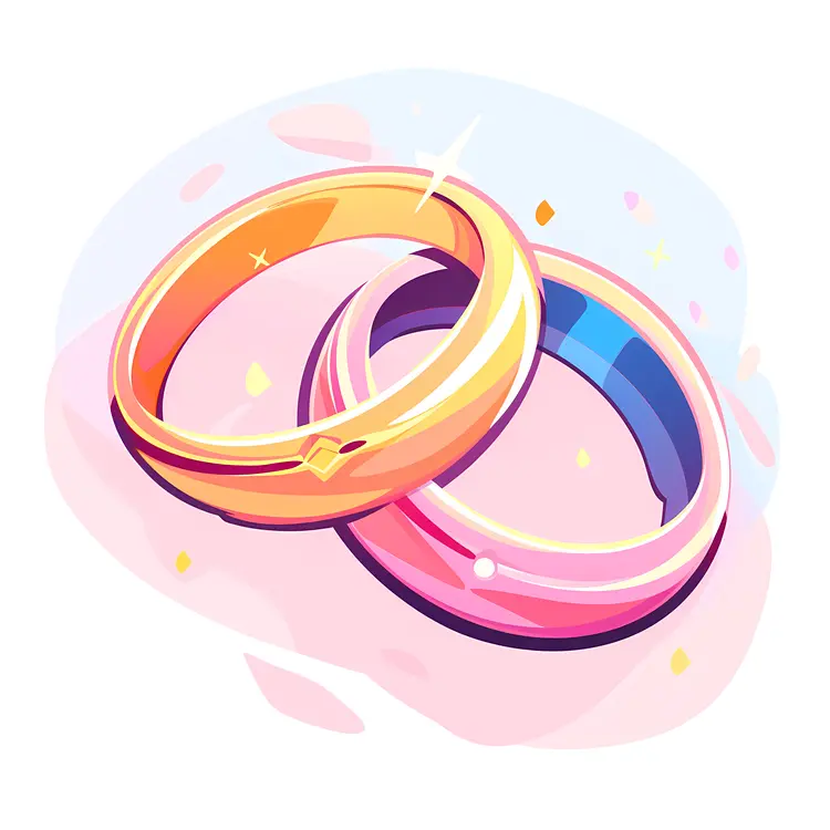 Colorful Sparkling Wedding Rings