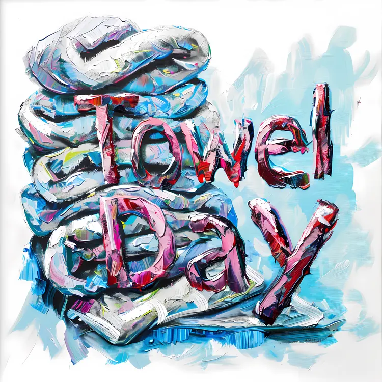 Towels with Towel Day Text