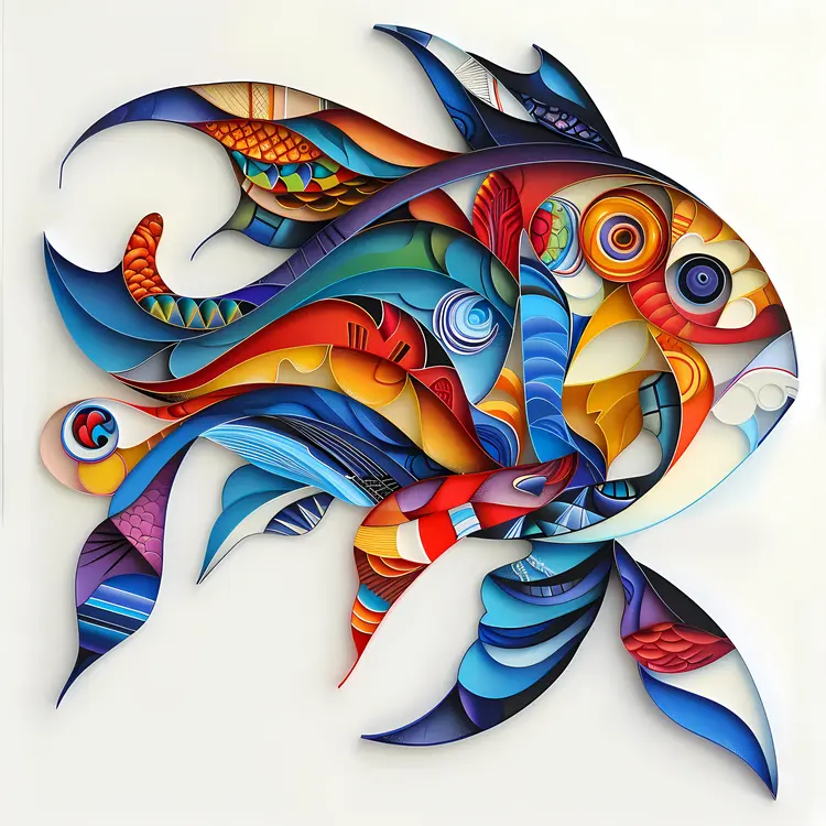 Colorful Abstract Fish Illustration