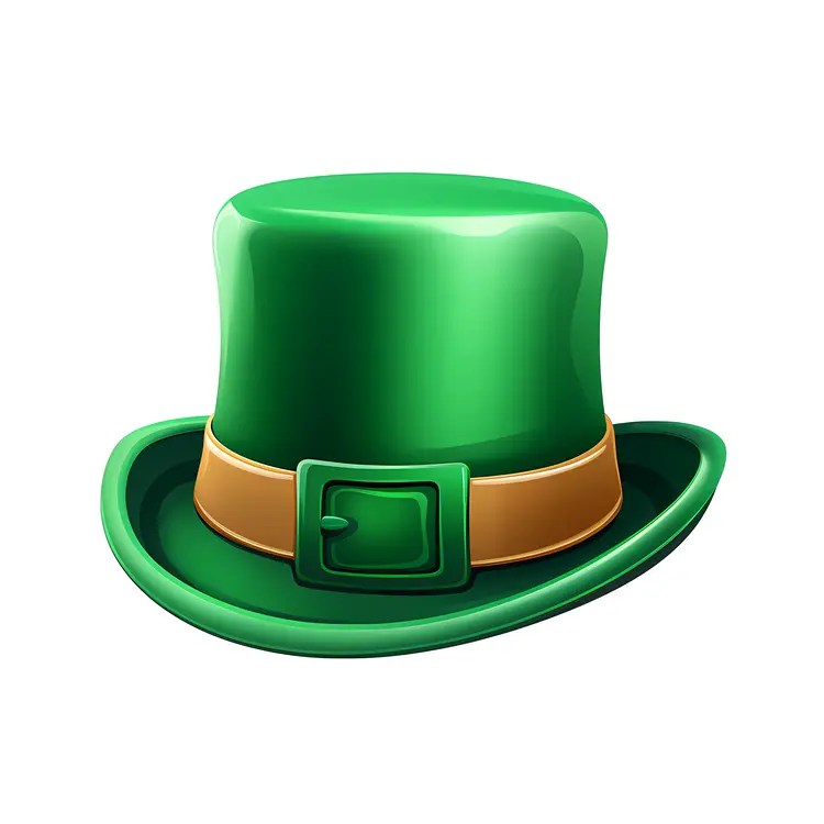 Green Hat with Gold Buckle for St. Patrick's Day