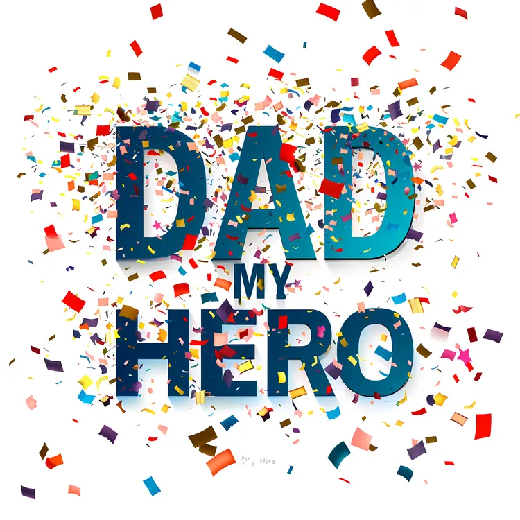 Dad My Hero with Confetti