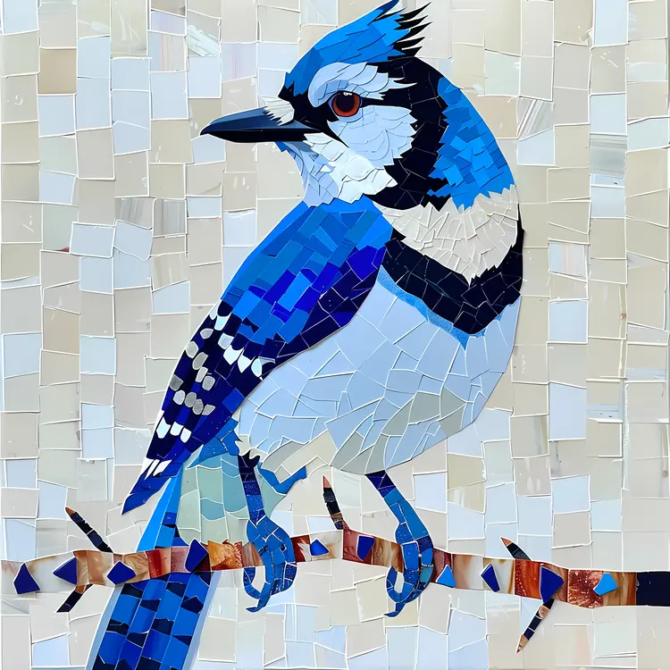 Blue Jay Mosaic Artwork