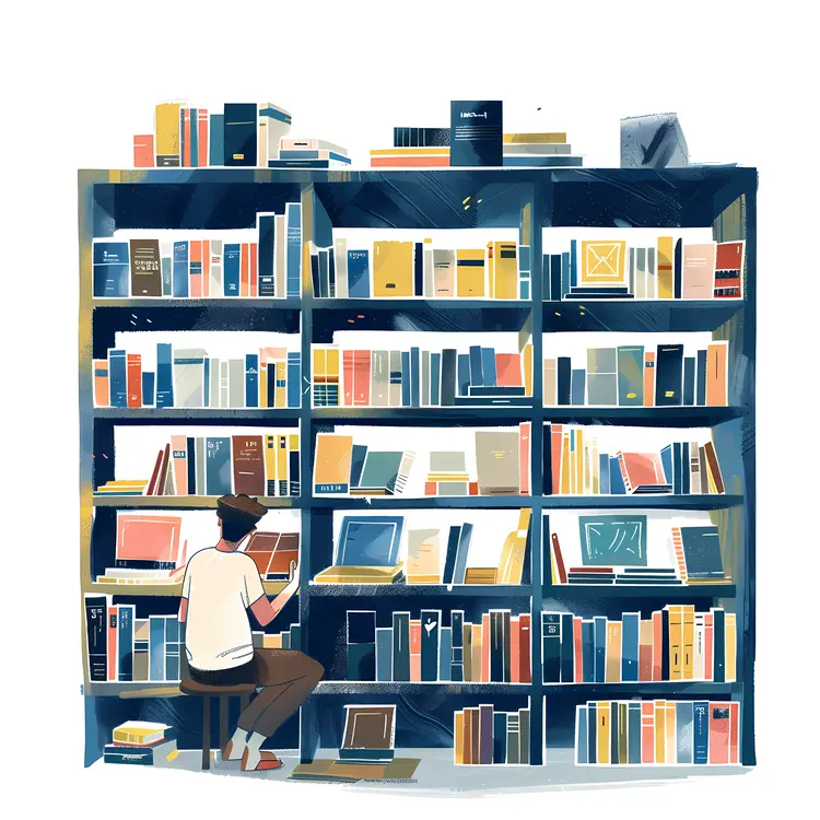 Bookshelf in a Cozy Library