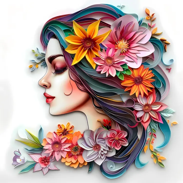 Colorful Floral Portrait