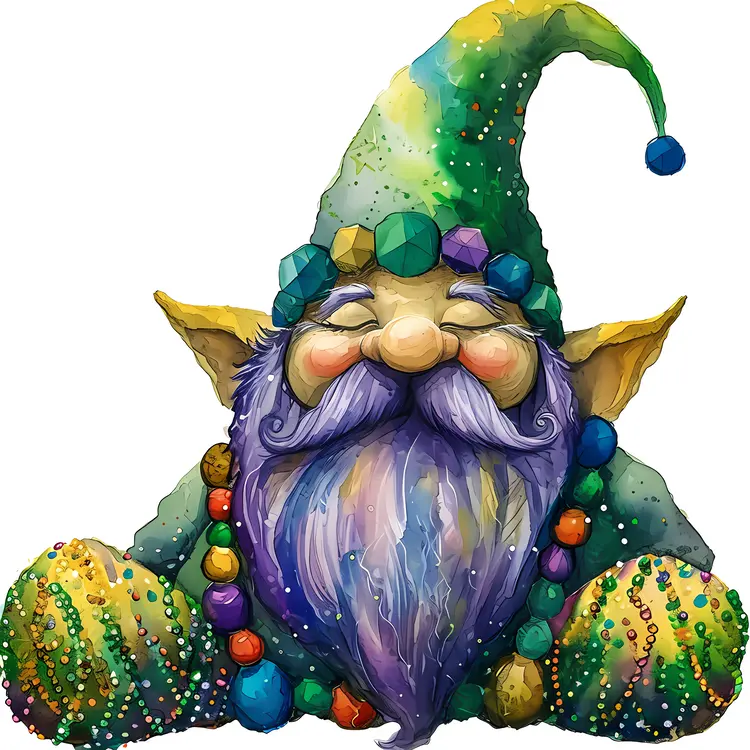 Colorful Gnome with Beads