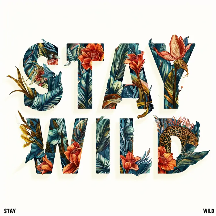 Stay Wild Floral Typography