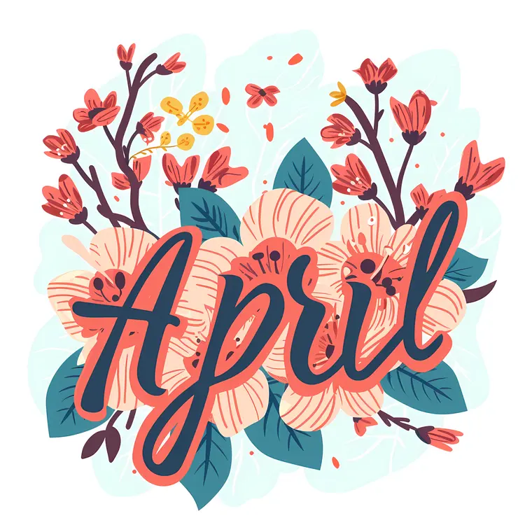 April with Colorful Floral Design