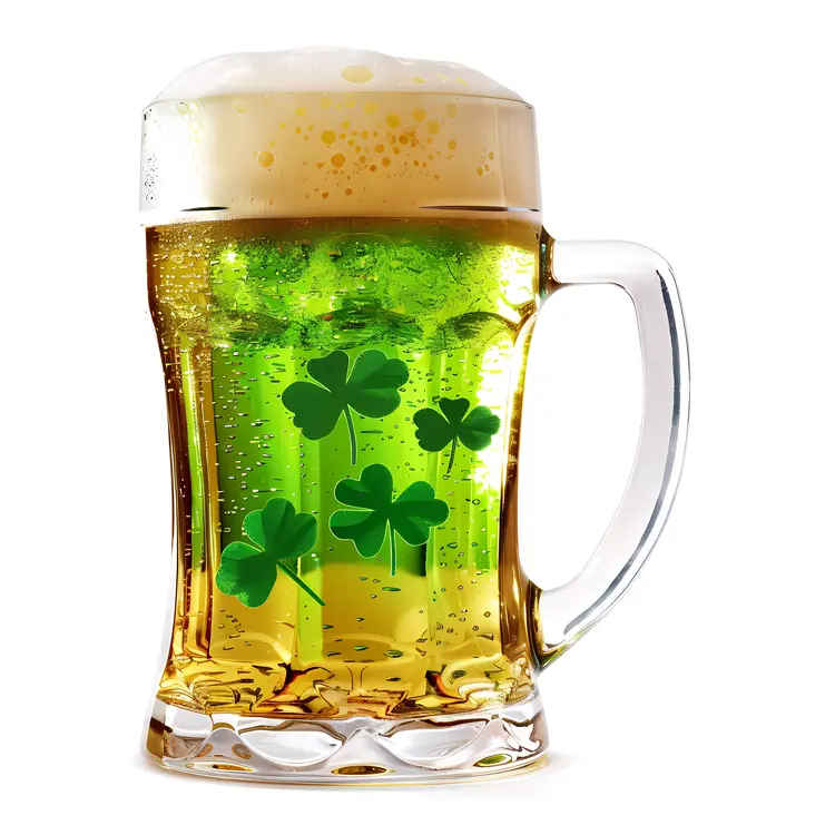 Green Beer Mug with Clovers
