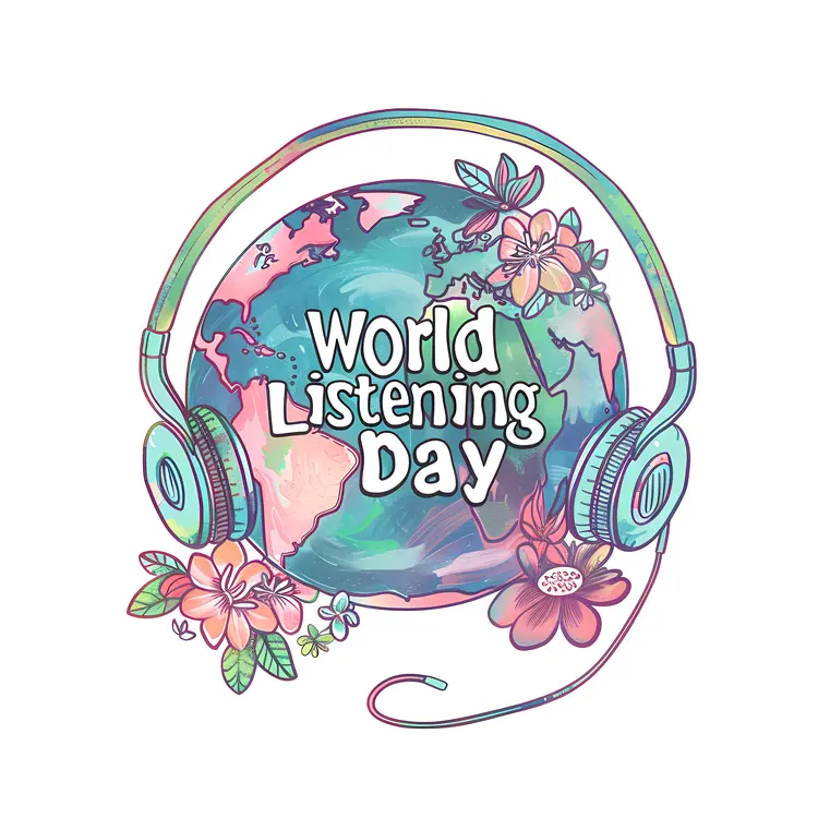 World Listening Day with Globe and Headphones
