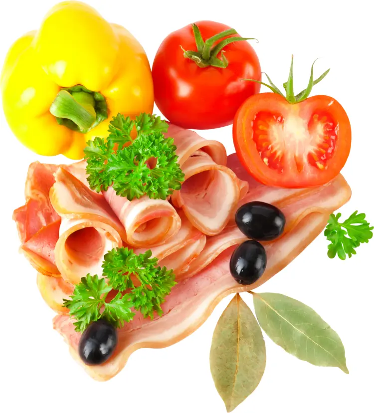 Bacon with Fresh Vegetables and Herbs