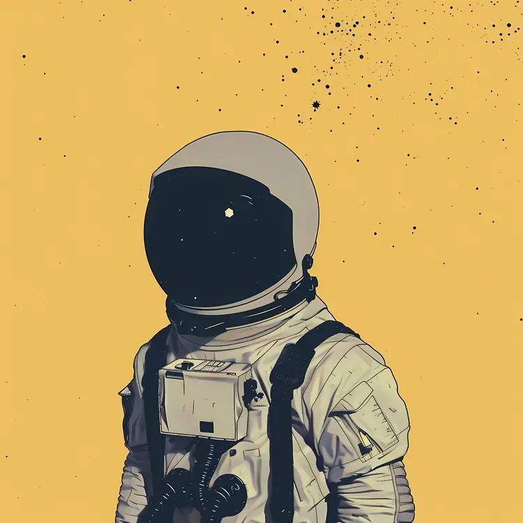 Astronaut with Yellow Background