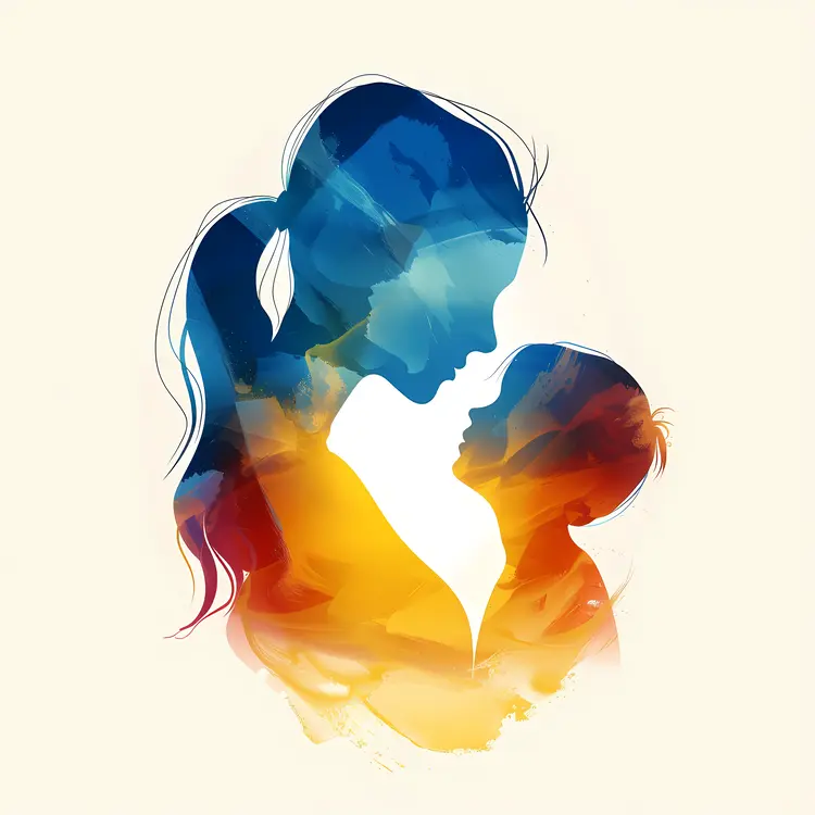 Mother and Child Silhouette