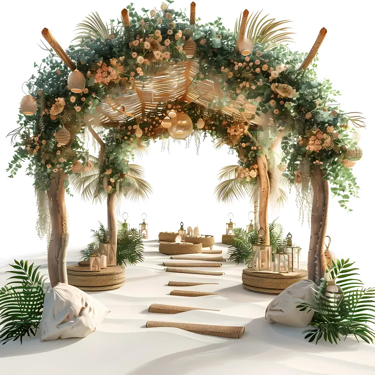 Floral Wedding Arch with Pathway