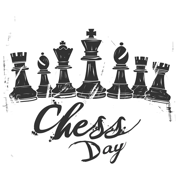 Chess Day Celebration with Classic Chess Pieces