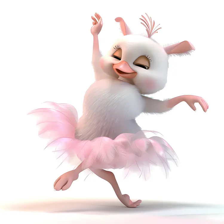 Cute Ballet Bird in Pink Tutu