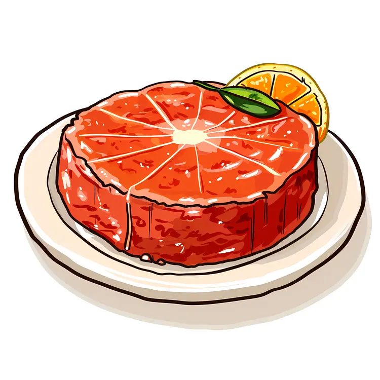 Delicious Salmon Steak with Lemon