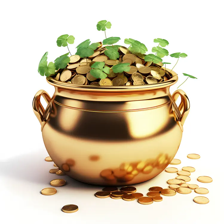 Pot of Gold with Shamrocks