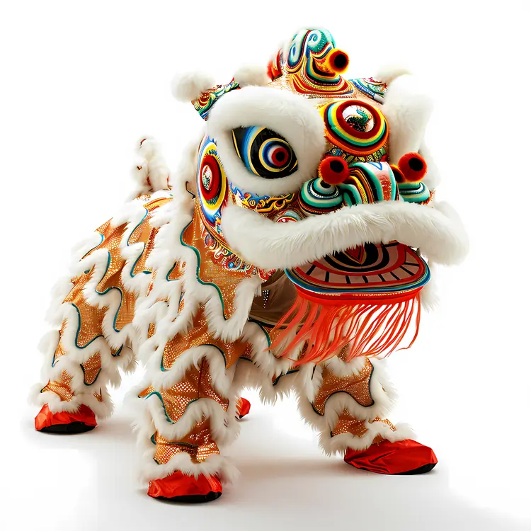 Colorful Chinese Lion Dance Costume for Festive Celebrations