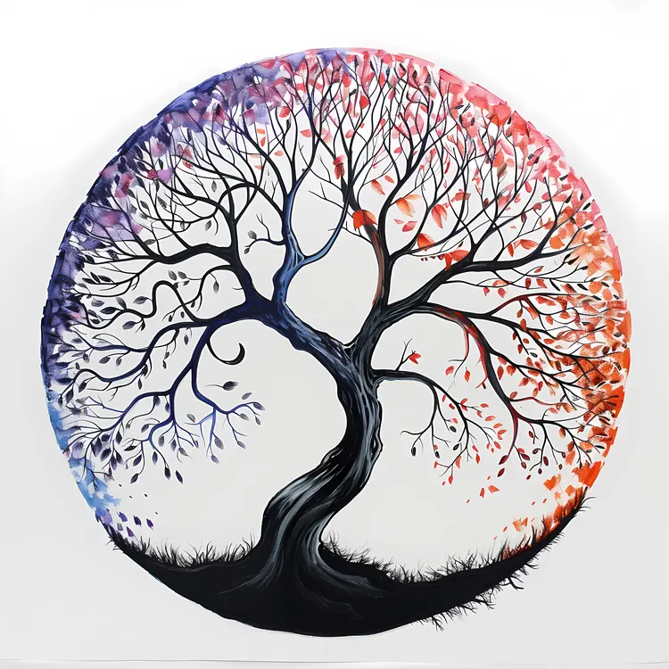 Tree of Life with Multicolored Leaves