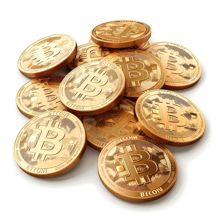 Heap of Bitcoin Coins