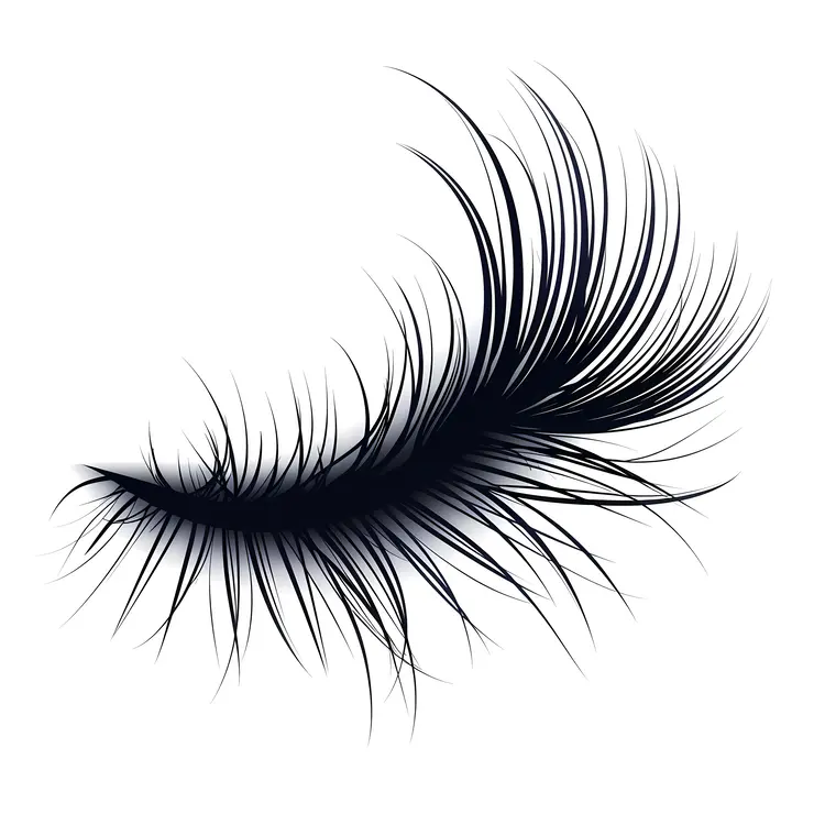 Curved Black Eyelash Illustration