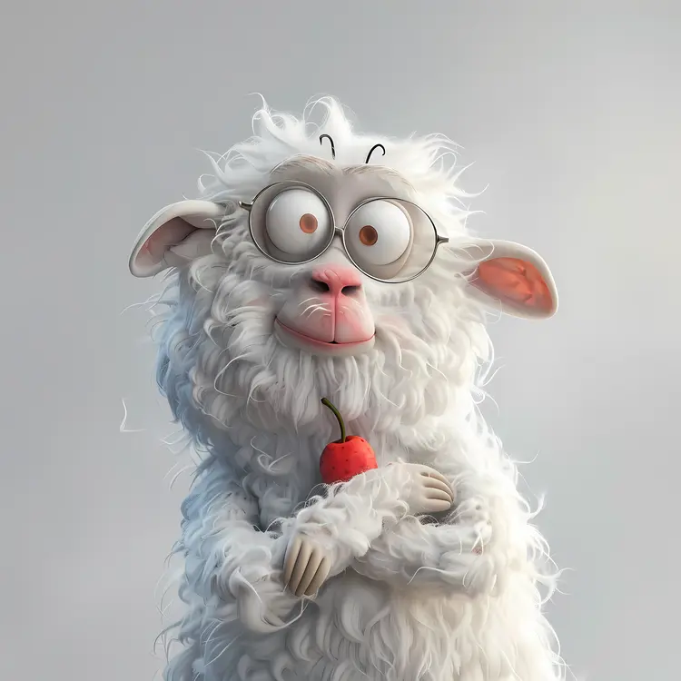 Cute Sheep with Glasses