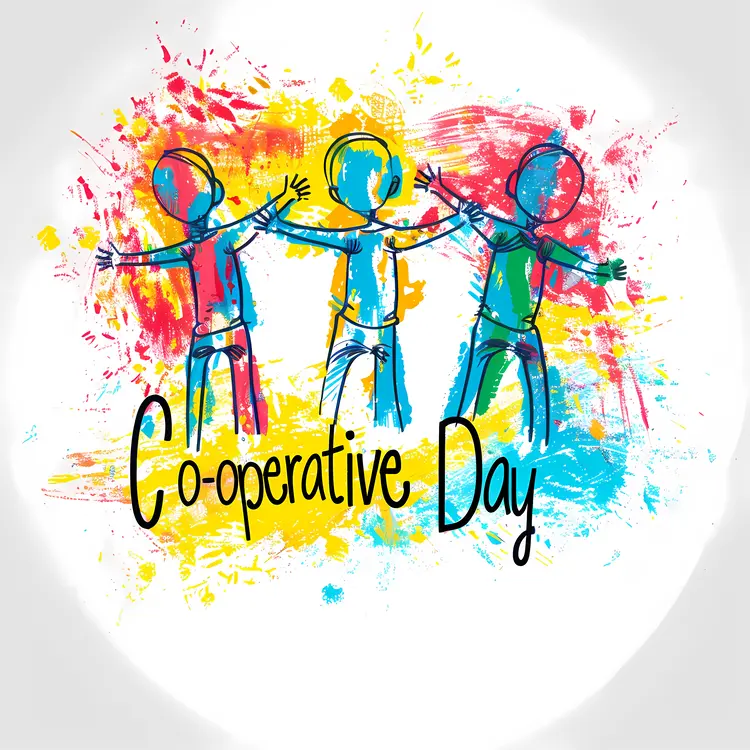 Colorful Co-operative Day Illustration