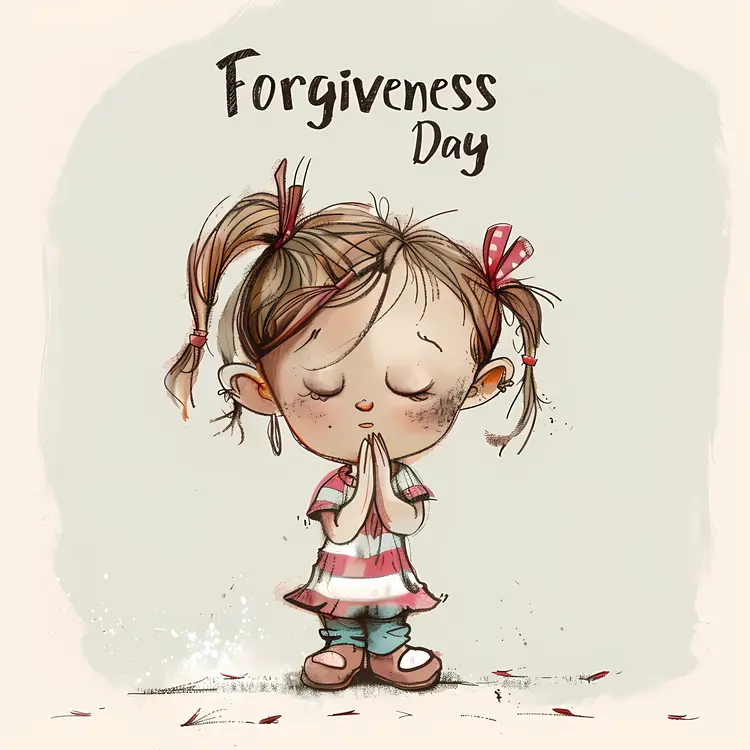 Forgiveness Day Illustration with Praying Girl
