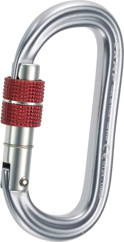 Red Locking Carabiner for Climbing Safety