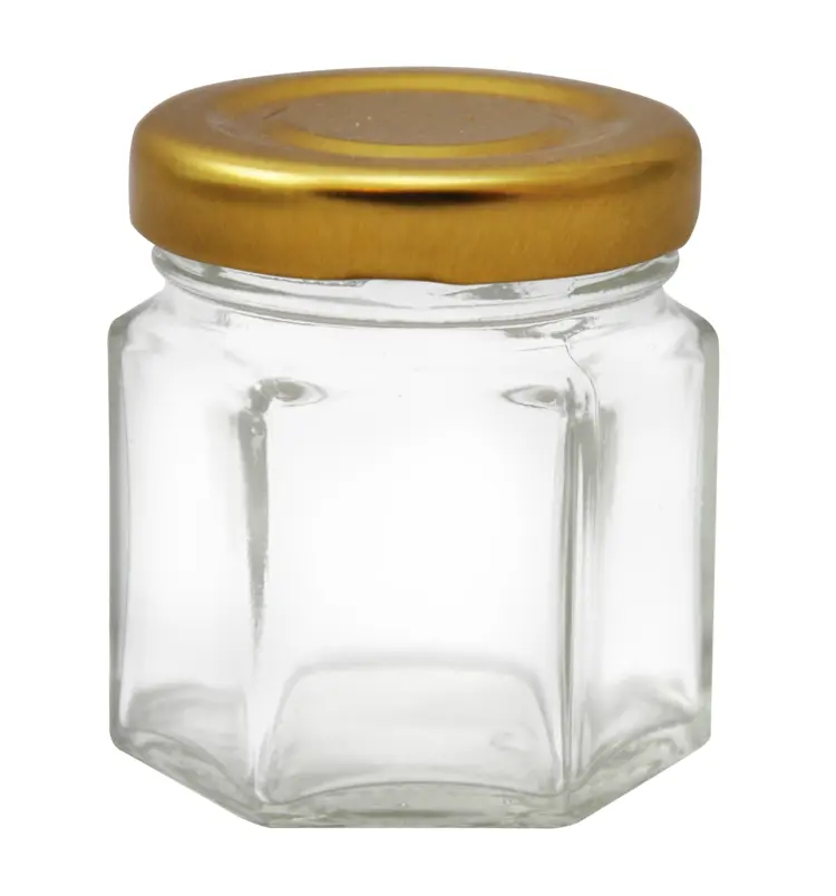 Small Glass Jar with Gold Lid
