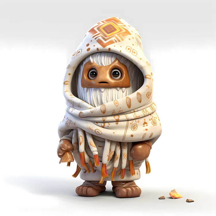Cute Creature in White Hood
