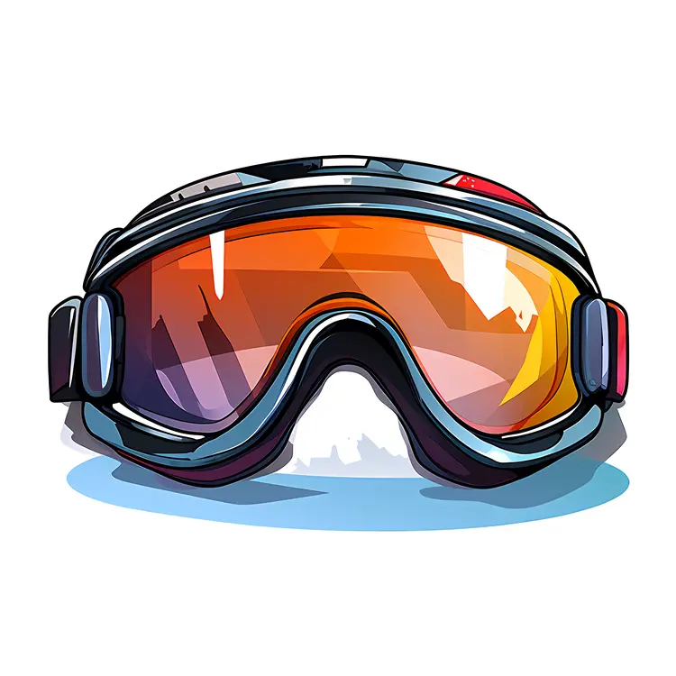 Orange and Black Ski Goggles