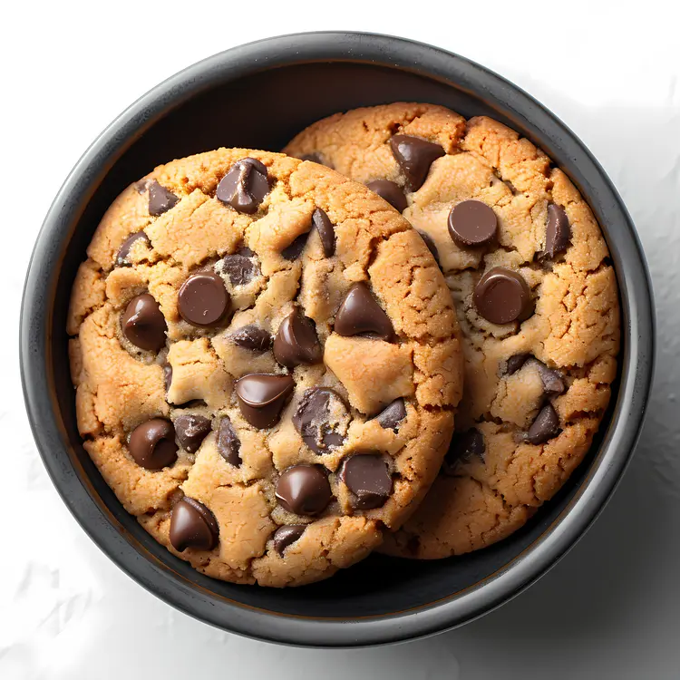 Chocolate Chip Cookies in a Bowl