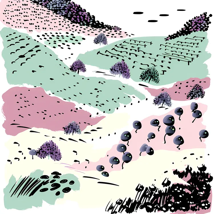 Artistic Vineyard with Grapes