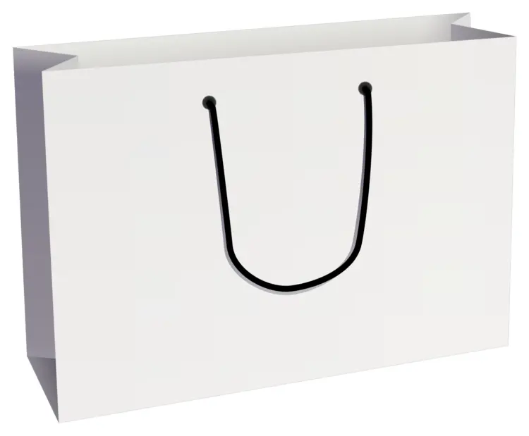 White Shopping Bag with Black Handles