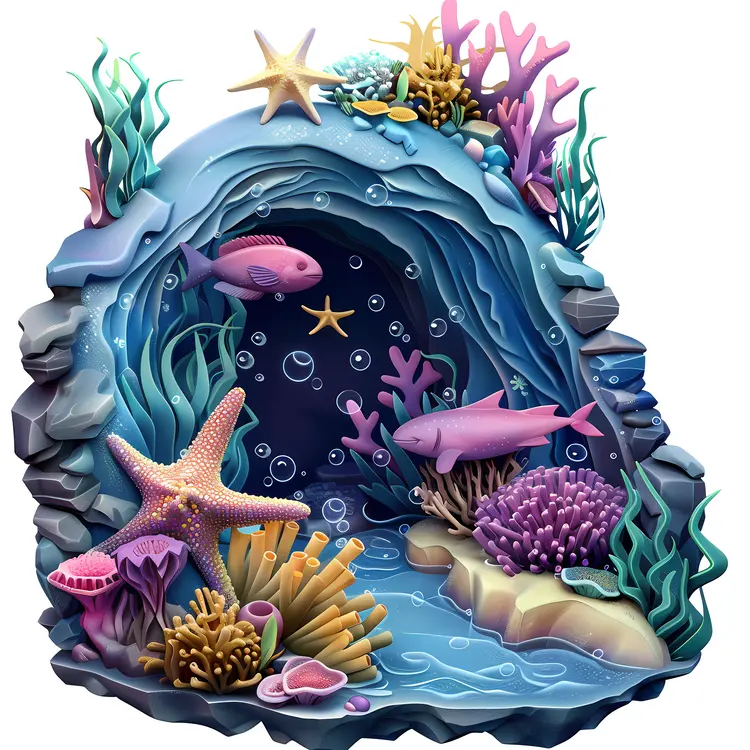 Underwater Scene with Fish and Coral