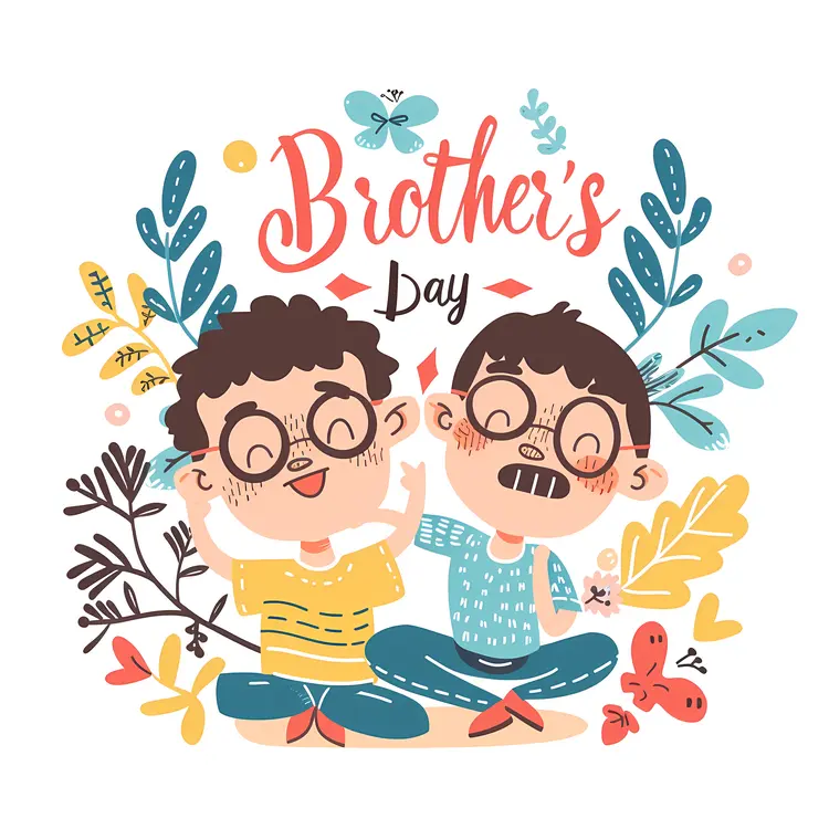 Happy Brother's Day Cartoon Illustration
