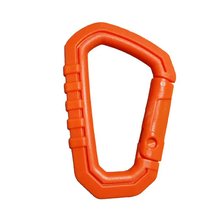 Orange Plastic Carabiner for Climbing Safety