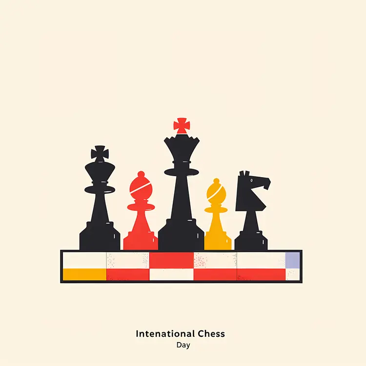 Minimalist Chess Pieces for International Chess Day