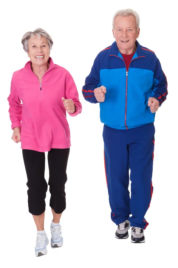 Elderly Couple Jogging in Sportswear